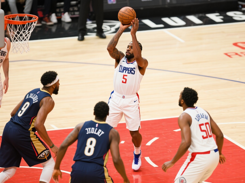 伦纳德三分命中,快船与鹈鹕8-8僵持进入暂停 在比赛的开局阶段,双方球队都展现出了强烈