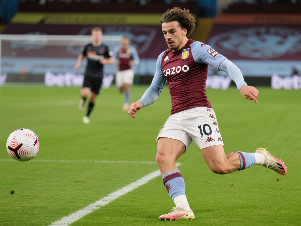 以本场比赛的一个片段为例，格里利什在左路